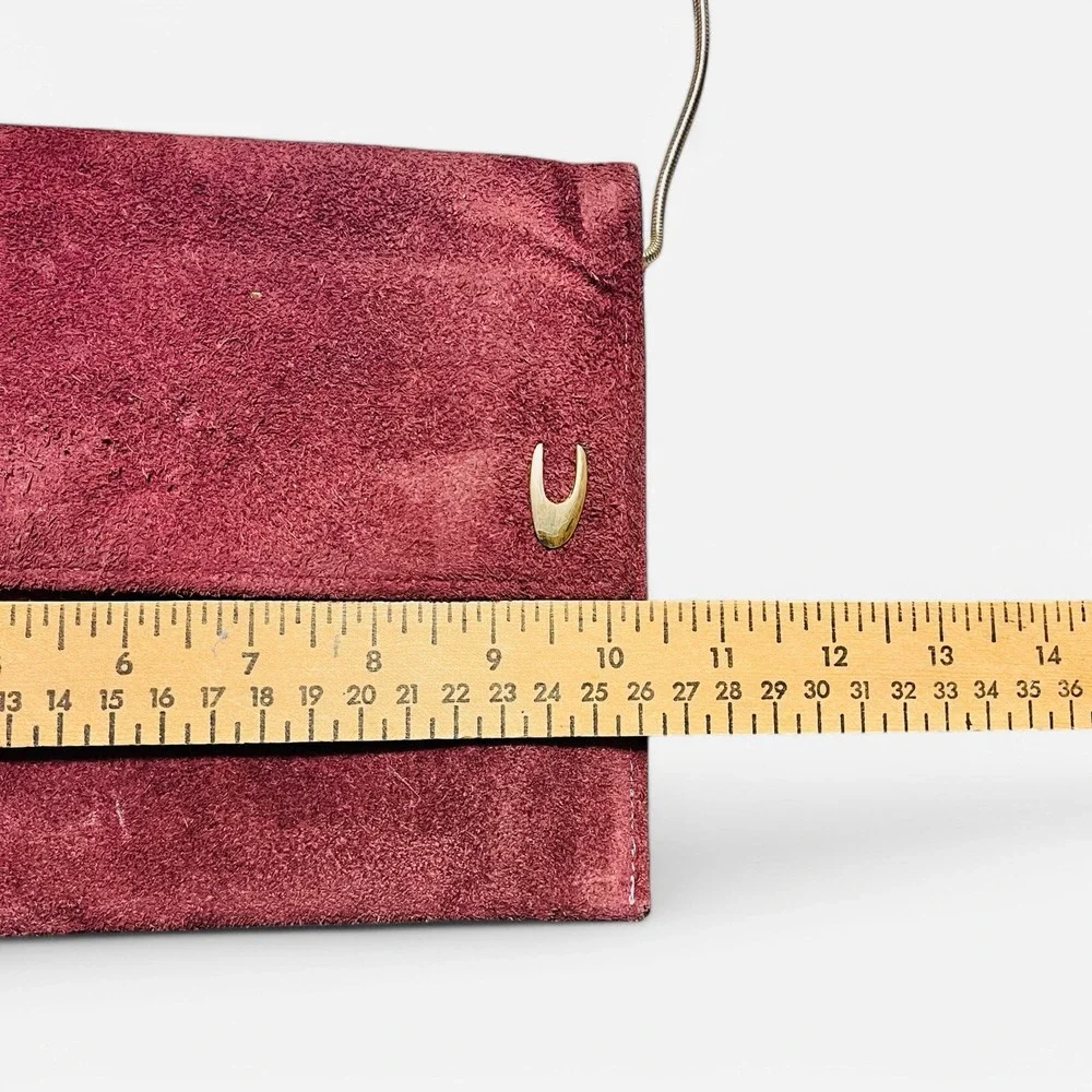 Vintage Shirl Miller USA Burgundy Red‎ Suede Clutch Shoulder Bag Purse